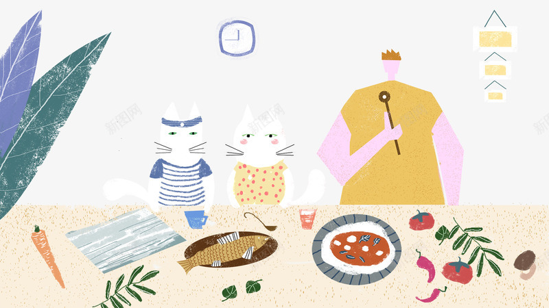 卡通手绘吃食物的猫咪男人psd免抠素材_88icon https://88icon.com 免抠美食 卡通 吃食物的 手绘 植物装饰 猫咪 男人 食物