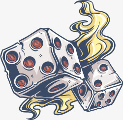 手绘魔幻风格色子素材