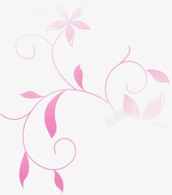 粉色藤蔓花纹海报背景七夕情人节素材