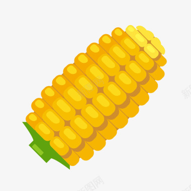 竹筐玉米彩绘食物图标图标