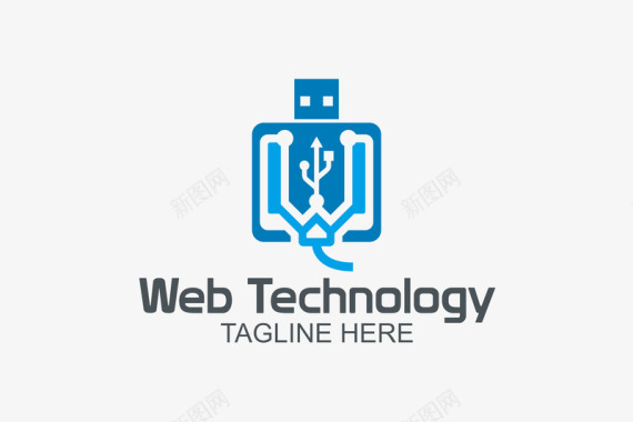 蓝色闪电背景网络科技logo矢量图图标图标
