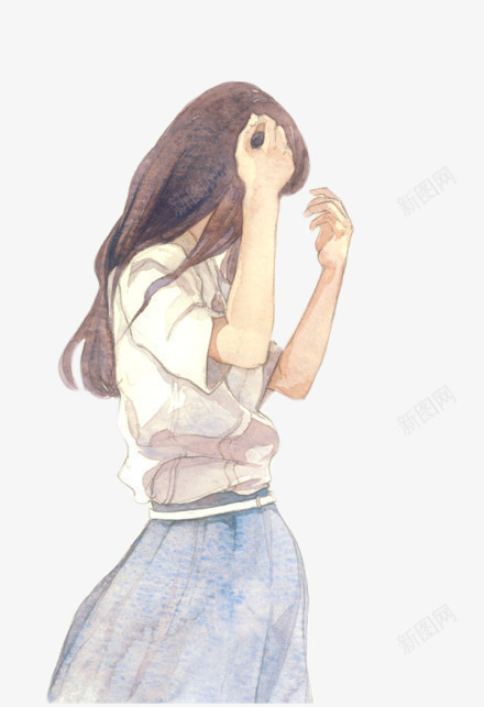 可爱卡通人物png免抠素材_88icon https://88icon.com 卡通 女孩 插画 棕色头发