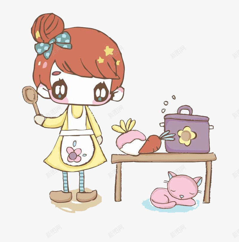 做饭小女孩png免抠素材_88icon https://88icon.com 做饭 卡通 厨房 手绘 猫咪