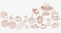 中华文件手绘奶茶背景矢量图高清图片