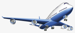 航空公司蓝色飞机插画高清图片