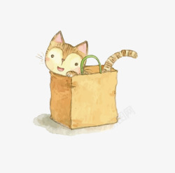 纸袋里的猫素材