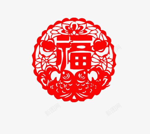 红色福字新春装饰png免抠素材_88icon https://88icon.com 剪纸 剪纸装饰 手绘剪纸 新春剪纸 福字剪纸 红色剪纸