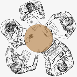 商务团队俯视图素材