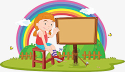 公园凳子坐在凳子上的小女孩高清图片