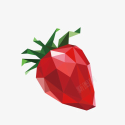 色块层叠背景红色装饰草莓装饰插画高清图片