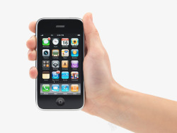 触摸屏手机手拿黑色苹果手机高清图片