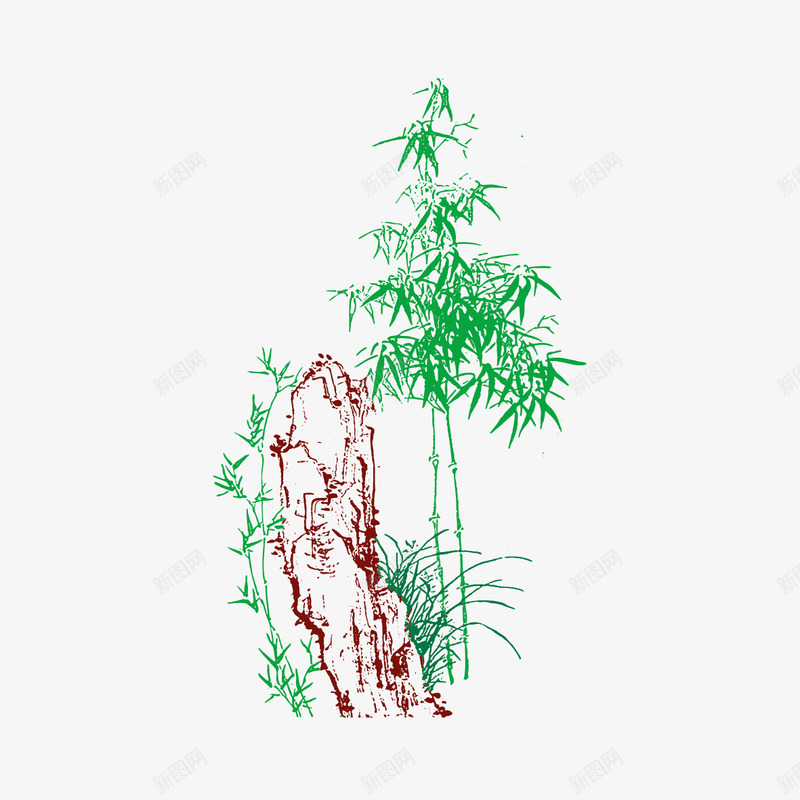 中国风山竹子元素png免抠素材_88icon https://88icon.com 中国风 山 竹子