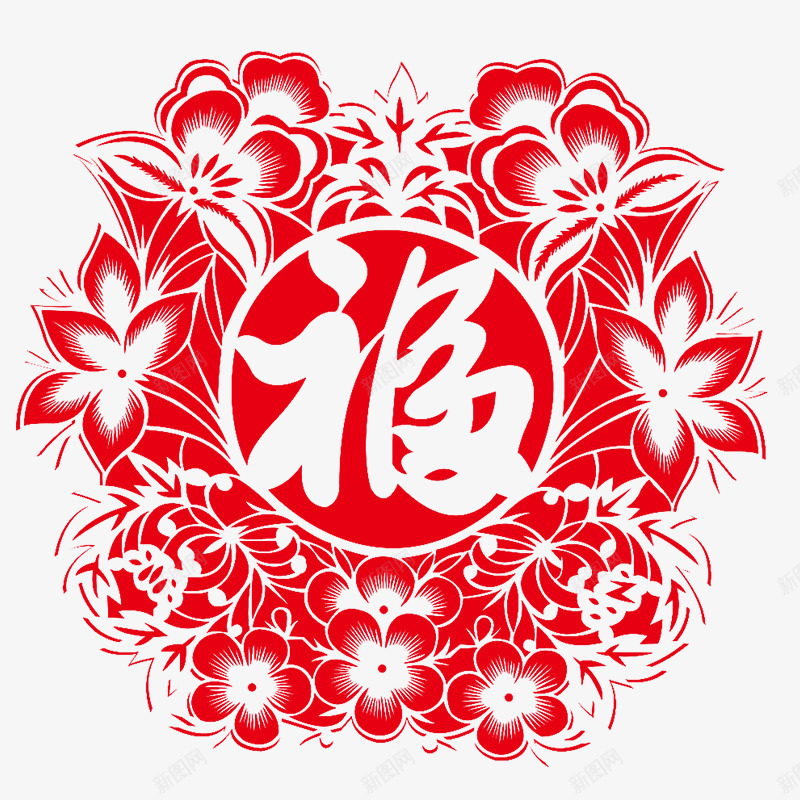 传统节日福字剪纸png免抠素材_88icon https://88icon.com 中国风 传统节日 剪纸设计 喜庆 春节 福字 红色