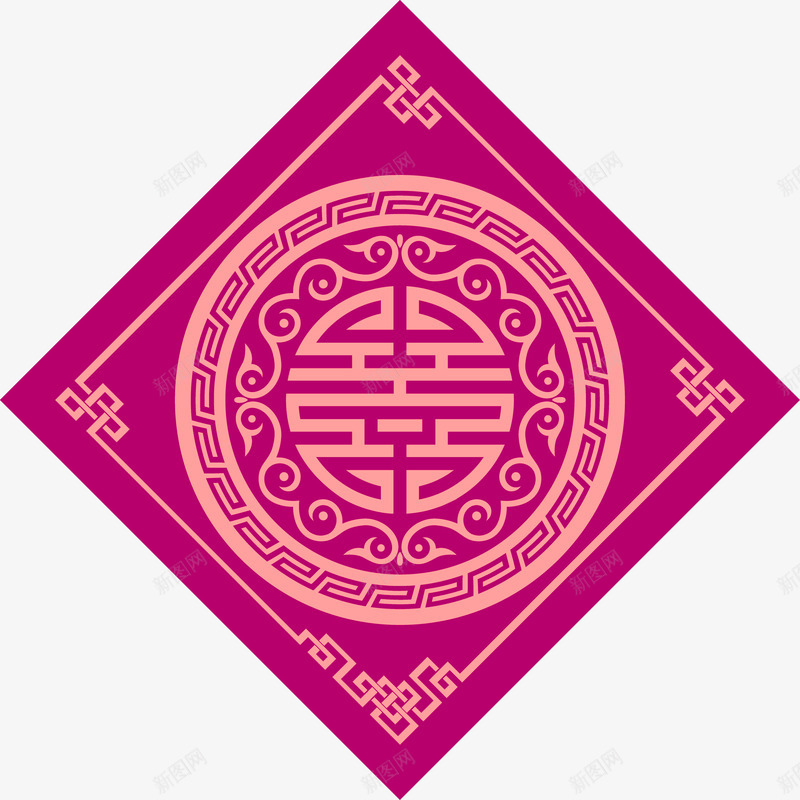 红色中国风福字装饰图案png免抠素材_88icon https://88icon.com 中国风 免抠PNG 福字 红色 装饰图案