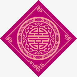 红色中国风福字装饰图案素材