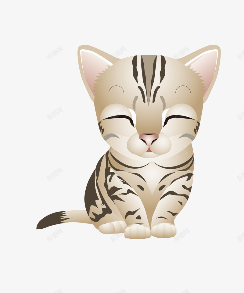 闭着眼睛的卡通猫咪png免抠素材_88icon https://88icon.com 动物 卡通 可爱的 小猫咪 简图 萌萌的 闭眼睛