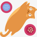 创意扁平风格圆形球类小猫png免抠素材_88icon https://88icon.com 创意 圆形 扁平 球类 风格