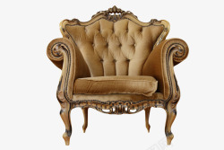棕色木质框棉质沙发座椅古代器物素材