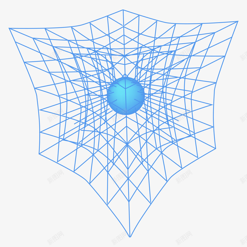 蓝色几何化学科技元素png免抠素材_88icon https://88icon.com 几何 分子元素 化学 医药 生物 科学 科学设计元素 科幻插图 科技 线条 细胞