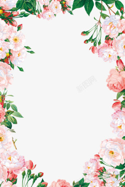 绿色花苞粉色情人节花环装饰高清图片