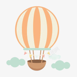 橙色气球卡通热气球高清图片