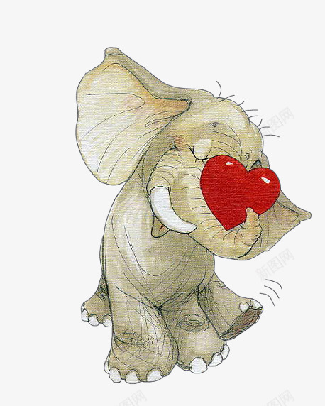 泰国爱心大象png免抠素材_88icon https://88icon.com 创意插画设计 卡通贺卡封面 大象 异域风情 手绘插画 泰国 爱心