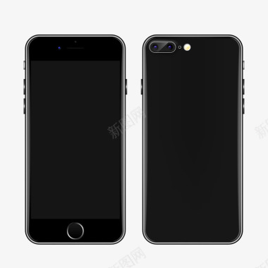 苹果7黑色手机黑色圆角手机元素矢量图图标图标