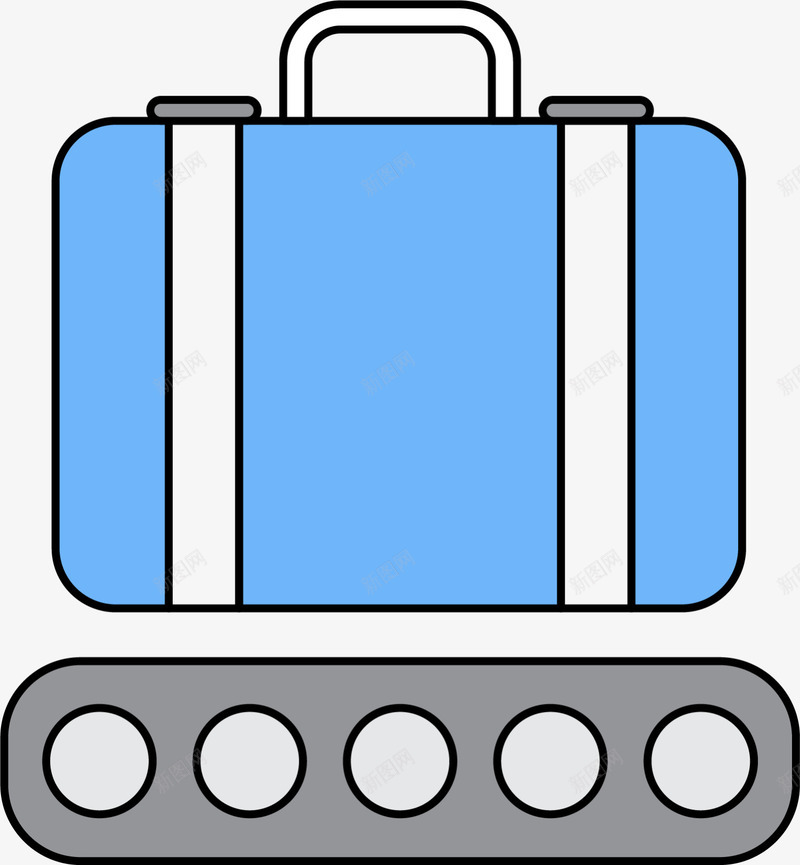 蓝色旅游行李运输带png免抠素材_88icon https://88icon.com 出行 安检 度假 旅游 行李运输带 装饰图案