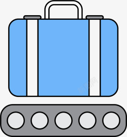 安检带蓝色旅游行李运输带高清图片