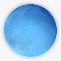 创意星球PNG手绘蓝色月亮图高清图片