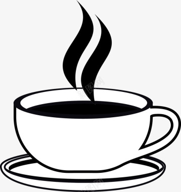 可爱咖啡杯一杯热的下午茶图标图标