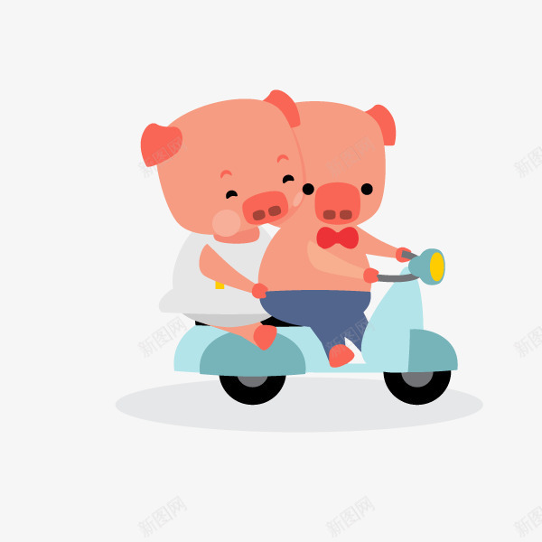 卡通手绘骑车的猪情侣png免抠素材_88icon https://88icon.com 创意 动漫动画 卡通手绘 情人节动物 情侣 骑车的小猪