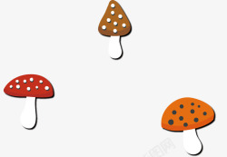 创意森林里的小蘑菇矢量图素材