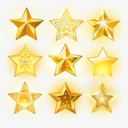 黄色镂空素材发光的星星矢量图高清图片