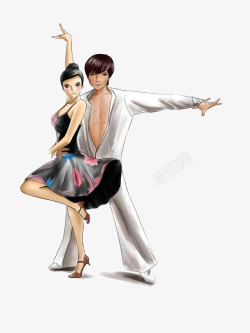 跳恰恰舞双人舞拉丁舞舞蹈家插画装饰高清图片