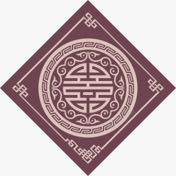 棕色中国风福字装饰图案素材