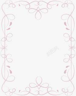 粉色欧式手绘花边框素材