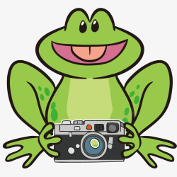 青蛙旅行照相机简约素材