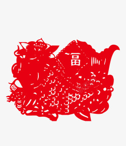 2017红色福字剪纸素材
