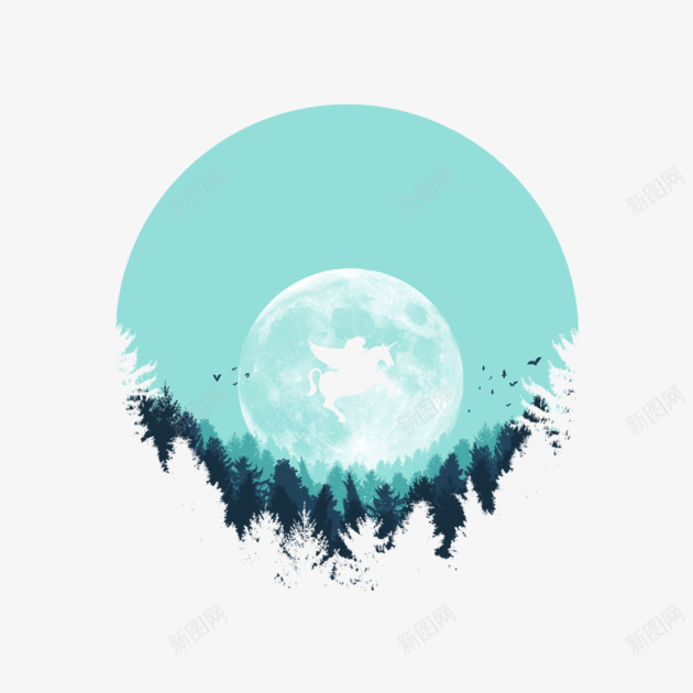 梦幻夜景png免抠素材_88icon https://88icon.com 夜景 底纹 彩色 森林