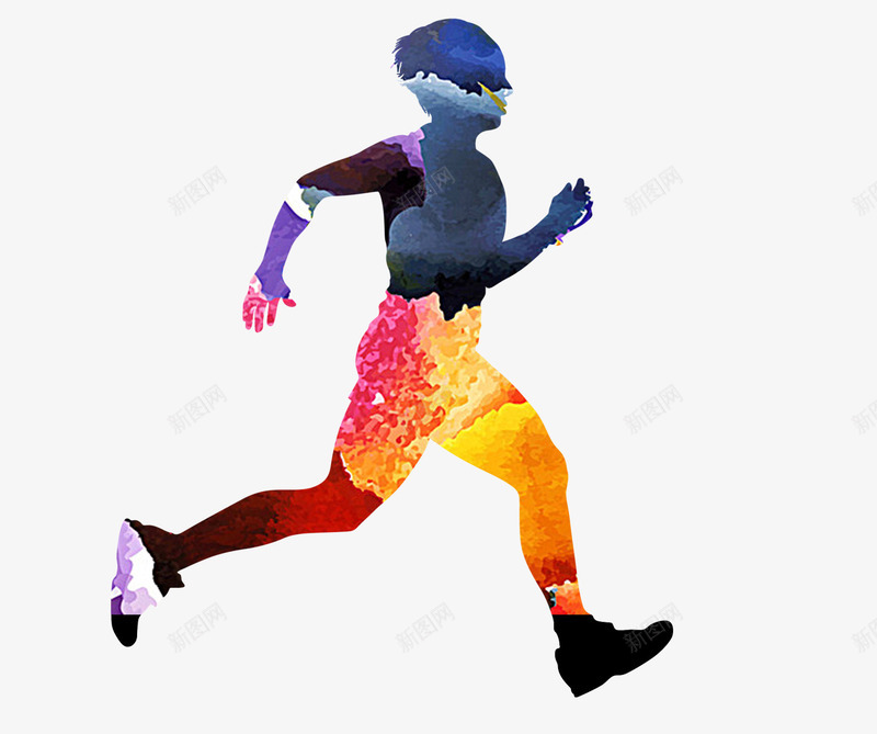 男人跑步服装油画psd免抠素材_88icon https://88icon.com 服装 油画 男人 跑步