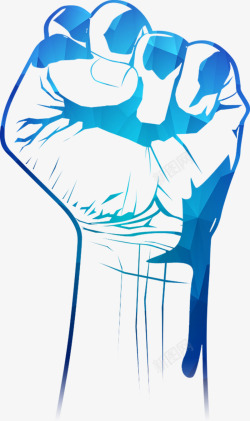 手绘加油拳头素材