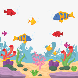 彩色海底世界插画矢量图素材