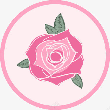 母亲节快乐手绘花蔷薇图标图标