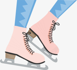 手绘女性溜冰鞋矢量图素材