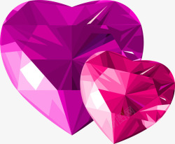 紫色闪耀爱心钻石素材