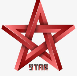 立体小星星三维立体红色幸运星高清图片