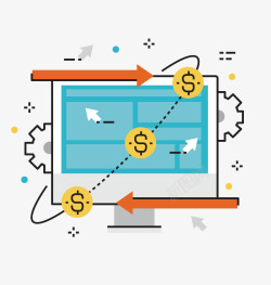 商务电脑矢量图素材