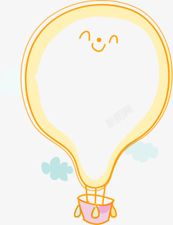 天空卡通logo边框热气球边框高清图片