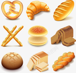 面包圈美味的食品美食矢量图高清图片